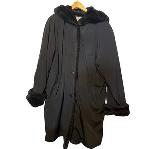 Drizzle faux fur lining hoodie jacket 1XL